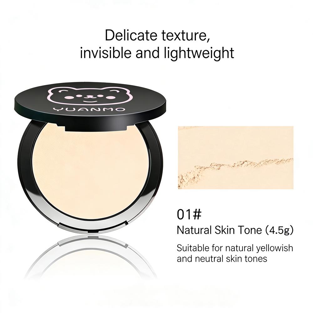 Transparent White Pressed Powder Oil Control Matte Whitening Compact Foundation Brightening Concealer Face Makeup