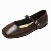 [Youshilai] Retro Temperament Square Head Loafers Women's 2025 Spring New Shallow Mouth Word with Mary Jane Shoes
