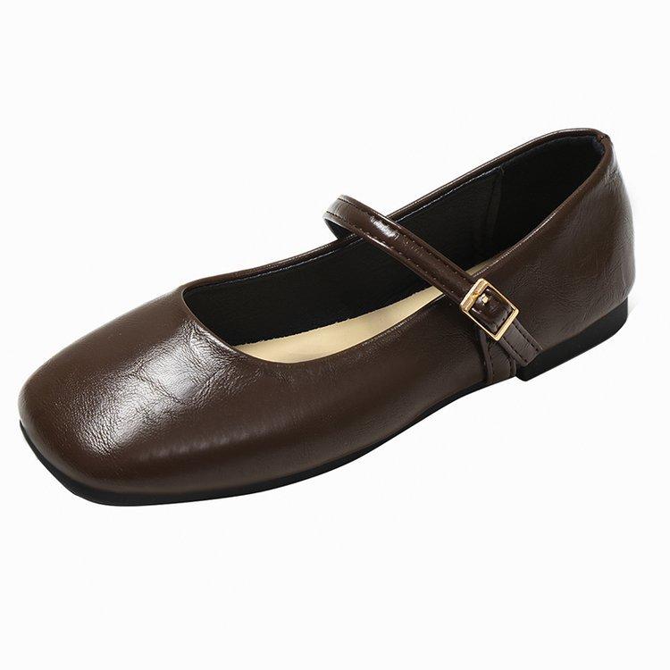 [Youshilai] Retro Temperament Square Head Loafers Women's 2025 Spring New Shallow Mouth Word with Mary Jane Shoes