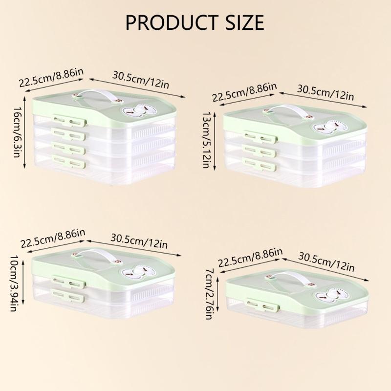 Durable PP Multi Layer Freezer Box Practical Multi Layer Fridge Storage Container For Home And Office Refrigerators