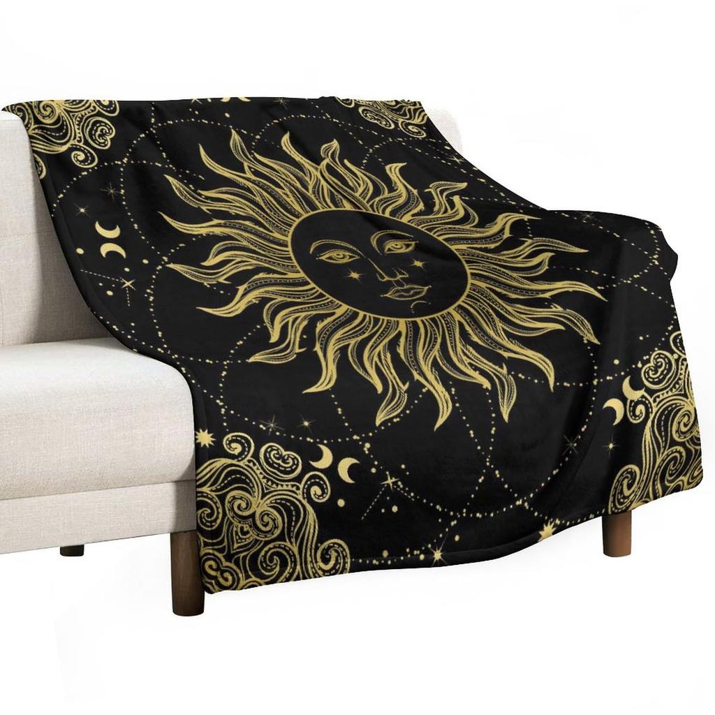 Dream Sun Moon Blanket Bohemian Home Bedroom Decor Blanket Flannel Blanket