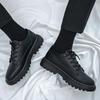 Low-Top Thick Platform Lace Up Leather Shoes for Men Legitimate 2025 Footwear Offer Trend New In Social Man Casual Shoe