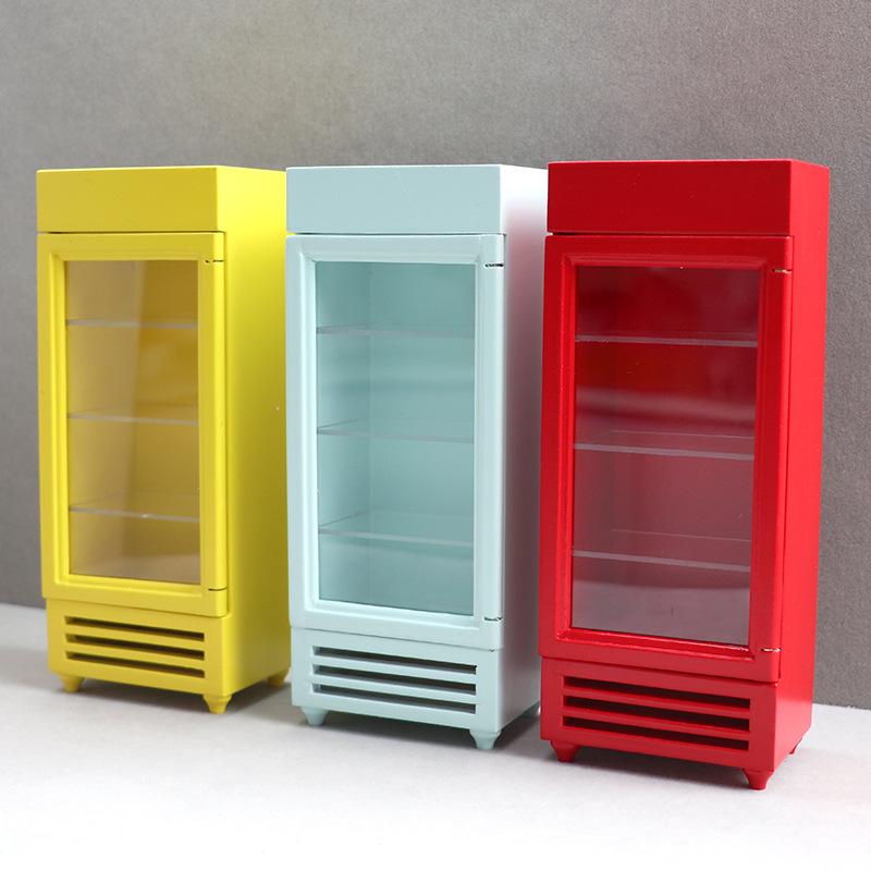 Single Door Toy Refrigerator, 1/12 Scale Dollhouse Furniture for Kitchen, Dollhouse Accessories Single Door Fridge Kitchen Toy for Kids