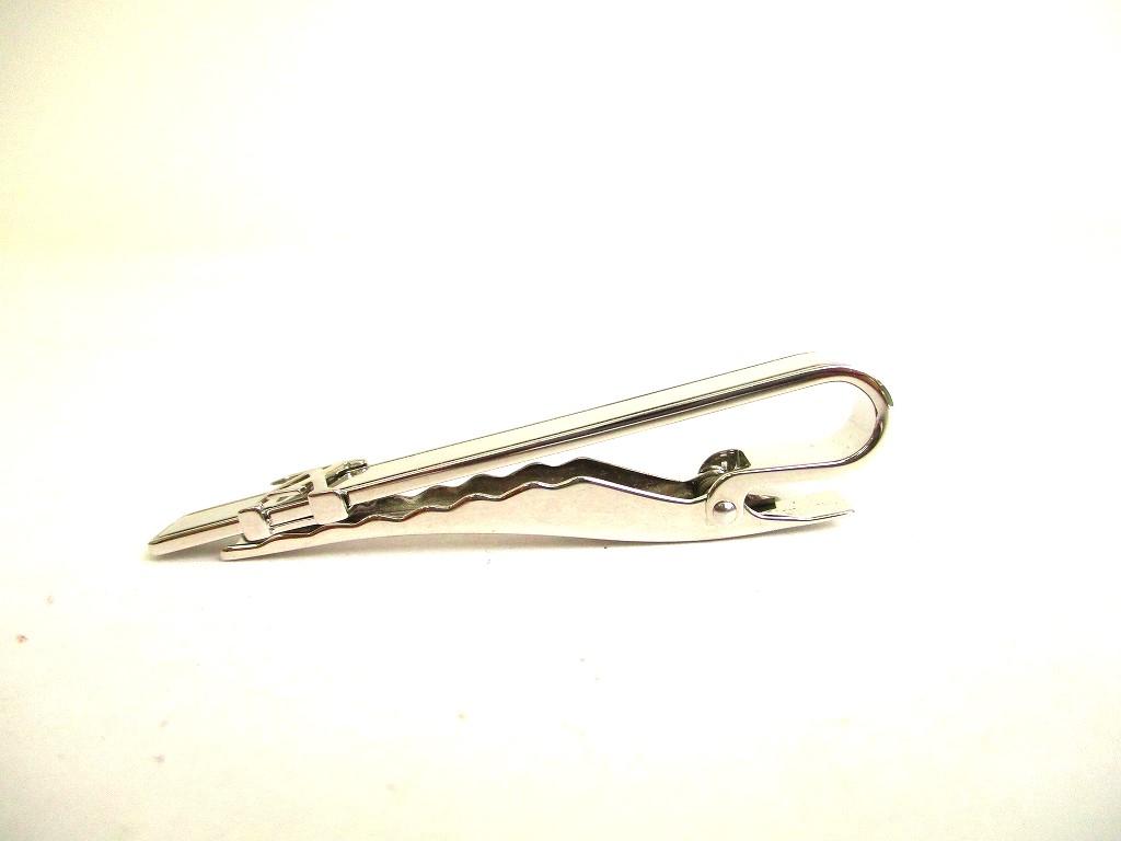 Authentic LOUIS VUITTON Silver Steel LV Motif Necktie Pin Tie Clip #a108  Refurbished