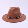 New Western Cowboy Hat Autumn and Winter New Flat-brimmed Wool Top Hat Men's and Women's Versatile Fashion Jazz Hat