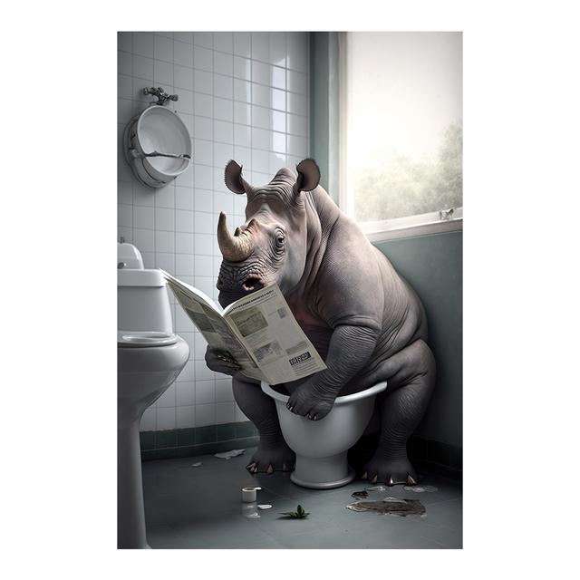 

Интересный Носорог на заказ, настенное художественное украшение, картина с животными, украшение для ванной комнаты, ванная комната, большой холст с принтом 21cm×30cm NoFrame