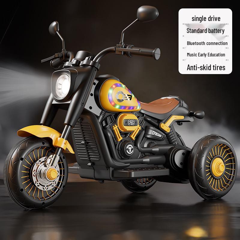 

Детский электрический мотоцикл-каталка с пультом управления, длительным временем работы от аккумулятора, трехколесный велосипед с аккумулятором для мальчиков и девочек