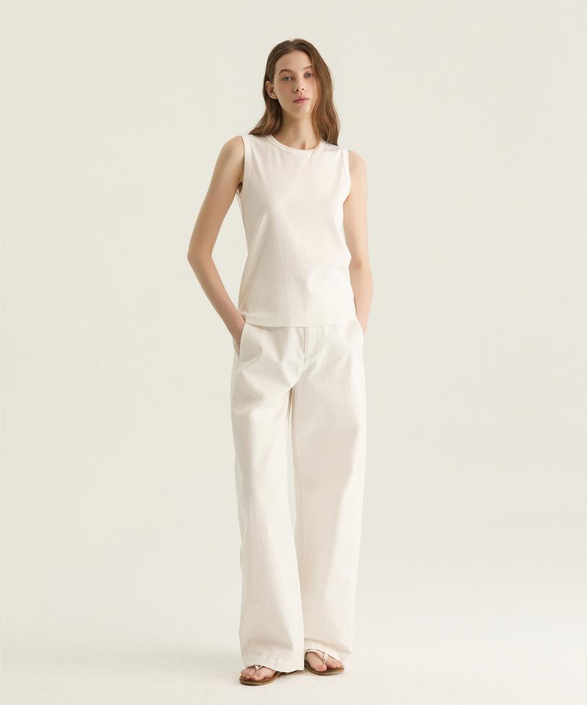 Oteumilkape Barrel Leg Pants - White