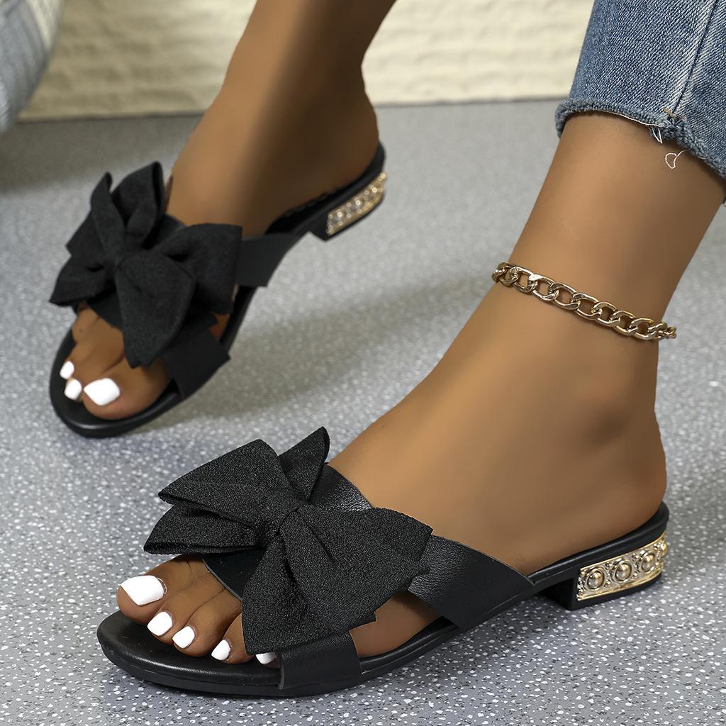 Women Slippers Luxury Designer Open Toe Slippers Indoor Fashion Casual Sandals Comfortable Bow Flat Shoes Women Slides Women