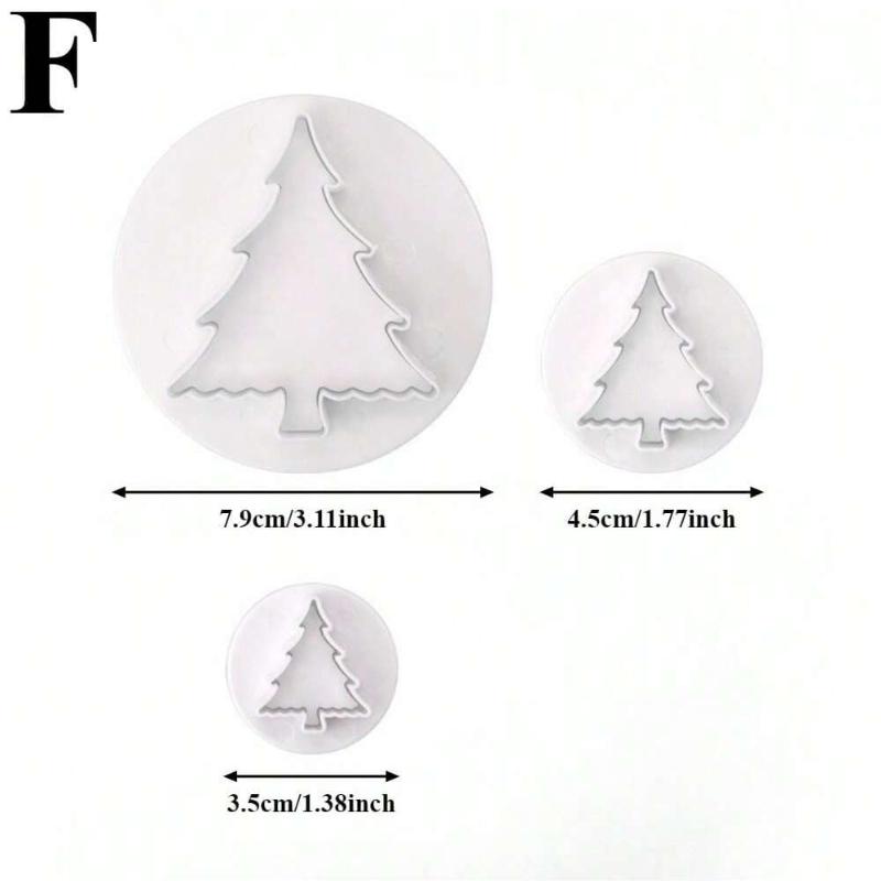 Christmas 3D Cookie Cake Plunger Cutter Santa Claus Snowman Elk Cookie Stamp for Biscuits Fondant Sugarcraft Decor Baking Tools