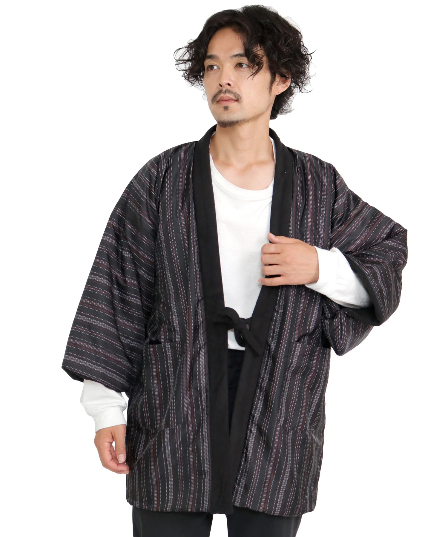 

Hanten Winter Fleece Black Rain [KYOETSU] Мужские (9. Полоски, Л)