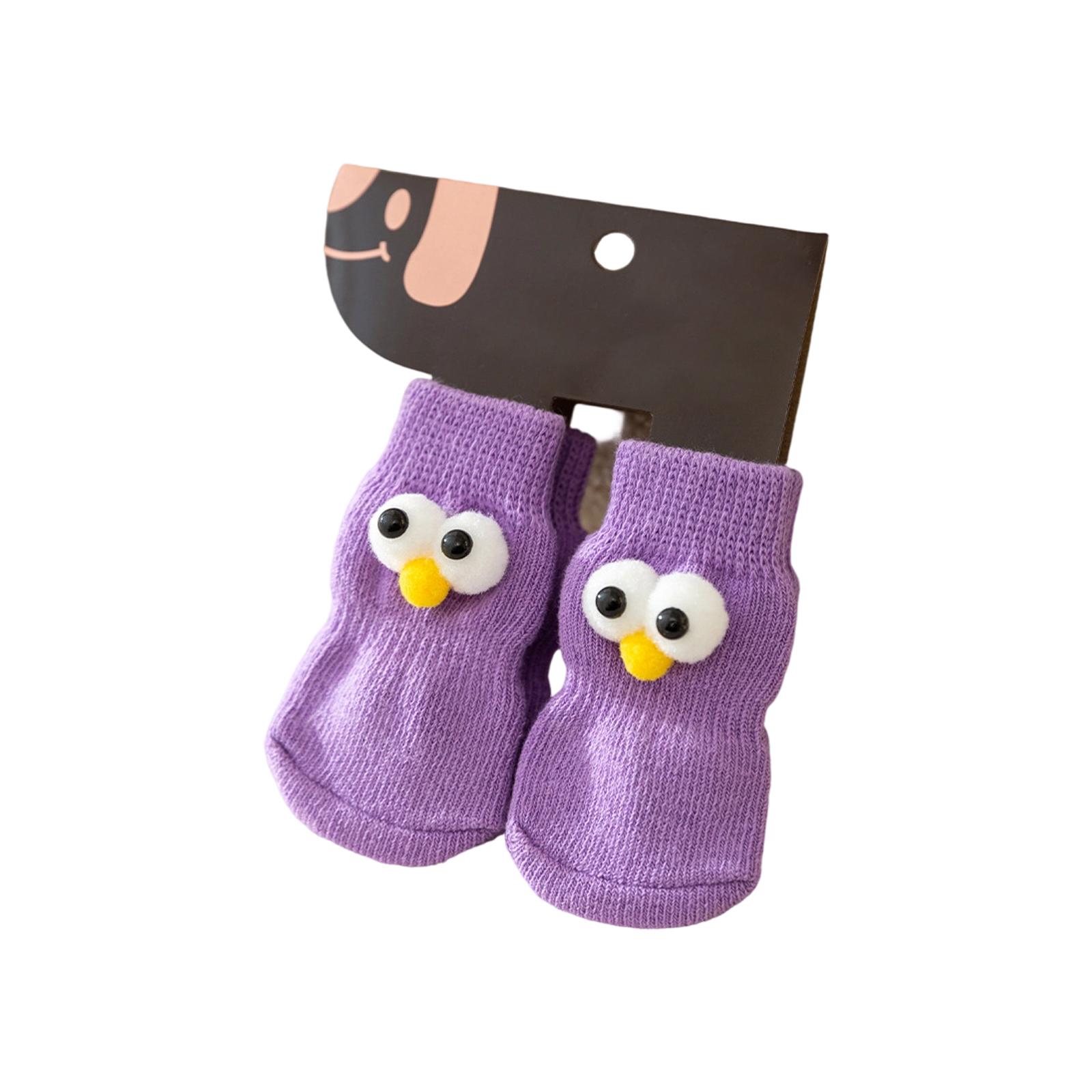 

Cute Cartoon Pet Socks For Small Dogs & Cats – All- Non- Warm Cotton Knit Socks For Puppies & Kittens M фіолетовий