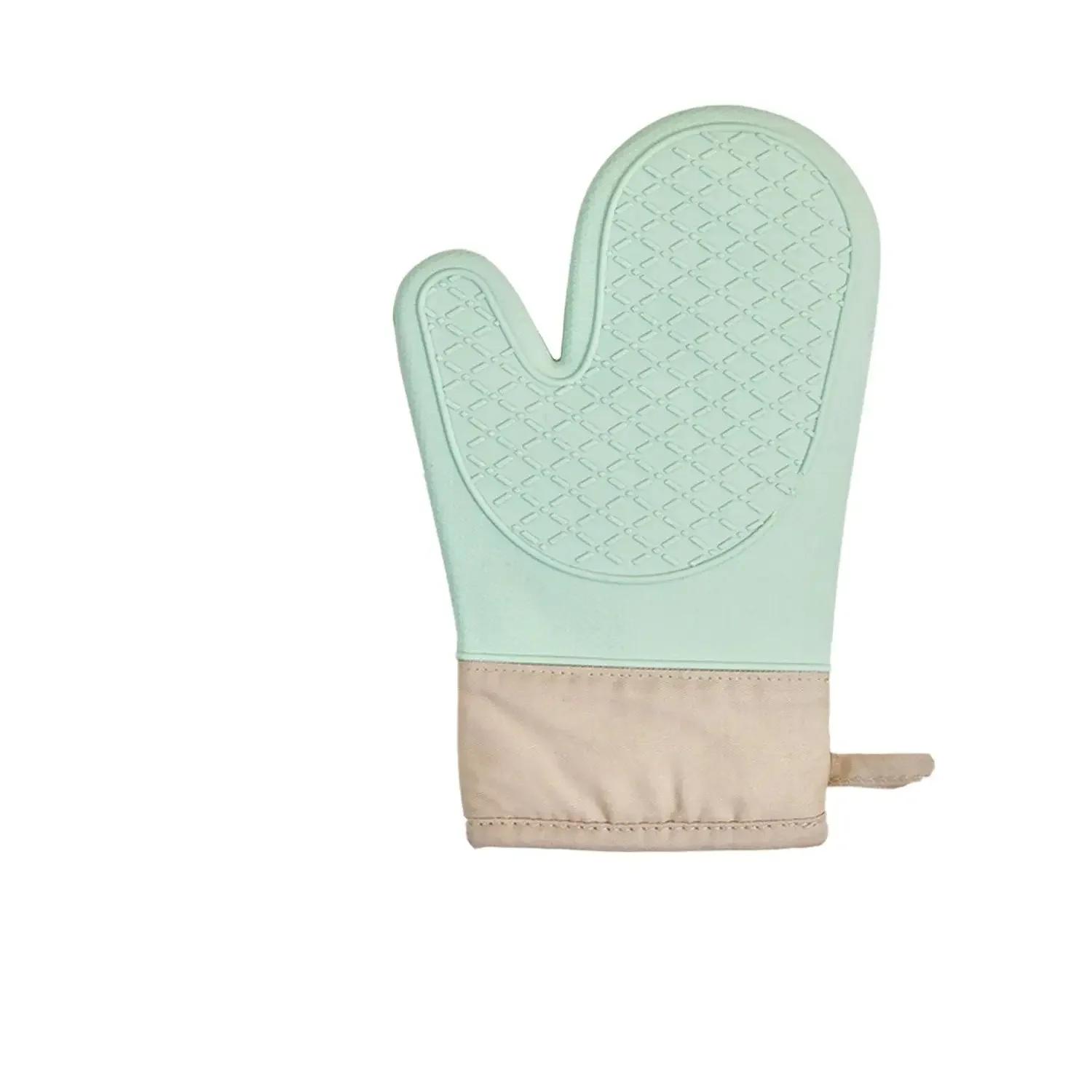 

Силиконовые утепленные перчатки для выпечки, удлиненные, нескользящие и устойчивые к ожогам, утолщенные, термостойкие кухонные перчатки. зелёный