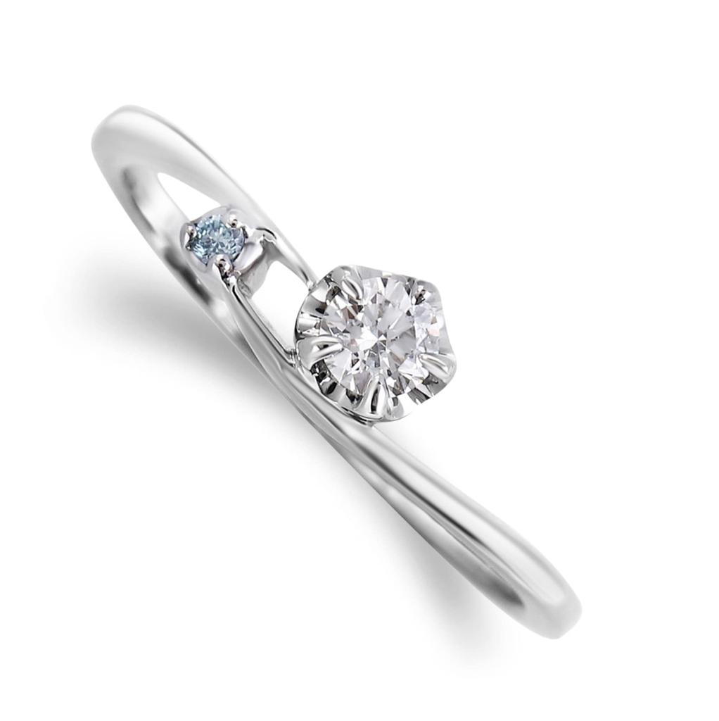 LEGAN Ice Blue Diamond Engagement Size with Diamonds up to Natural Diamond Engagement Wedding Ring for Made in Japan Ring, 9, Platinum, 0.1ct Ring,