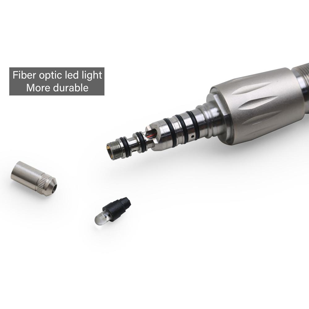 Niceden Dental Standard Head Air Turbine Handpiece High Speed Stainless Body K-Type Quick Coupler with Optic Light for FG Burs2/4/6 Hole