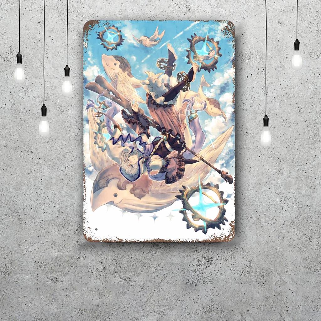 granblue fantasy cartoon Decor Poster Vintage Tin Sign Metal Sign Decorative Plaque for Pub Bar Man Cave Club Wall Decoration