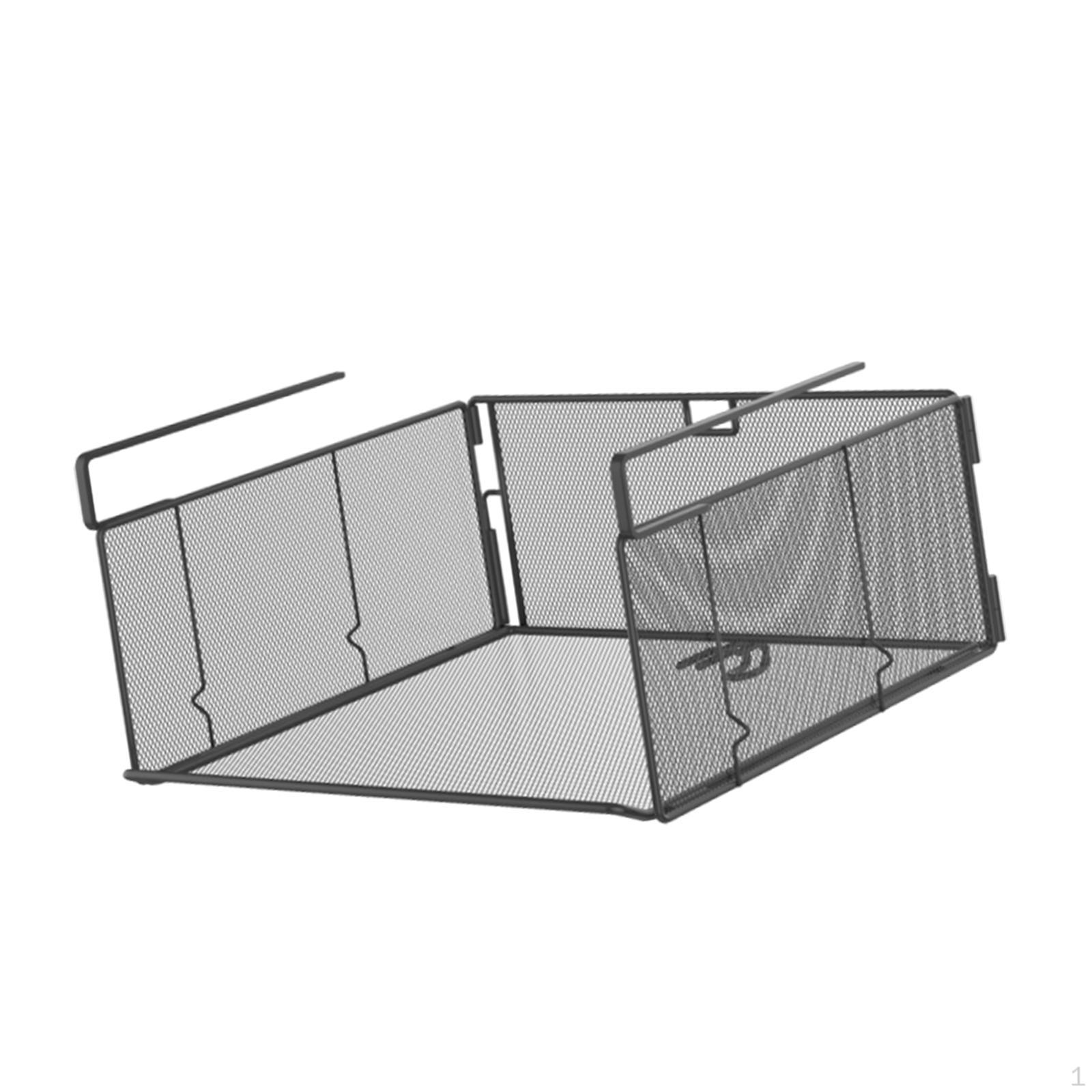 under Cabinet Shelf Basket Metal Wire Storage Organizer Hanging Baskets for Bookshelf bianco