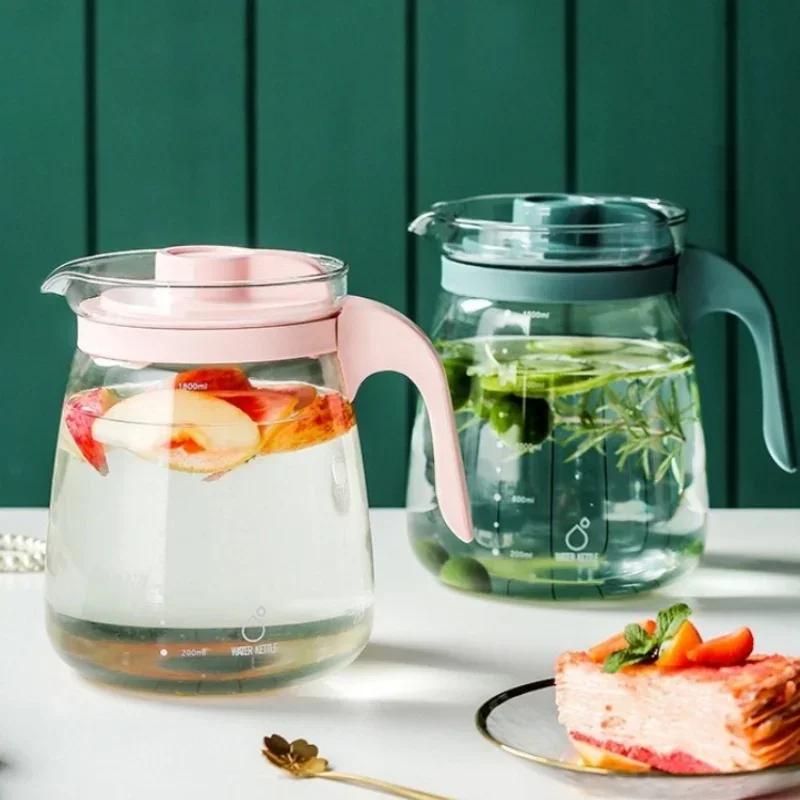 Large Capacity Glass Kettle High Temperature Resistance Water Bottle Household Transparent Teapot Coffee Jug Drinking Utensil