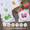 Ysimple Kids Cross Stitch Kit, 6 Animal Patterns DIY Embroidery Starter Kit for Beginners, Includes 2 Hoops, Crafts Sewing Art for Children & Adults