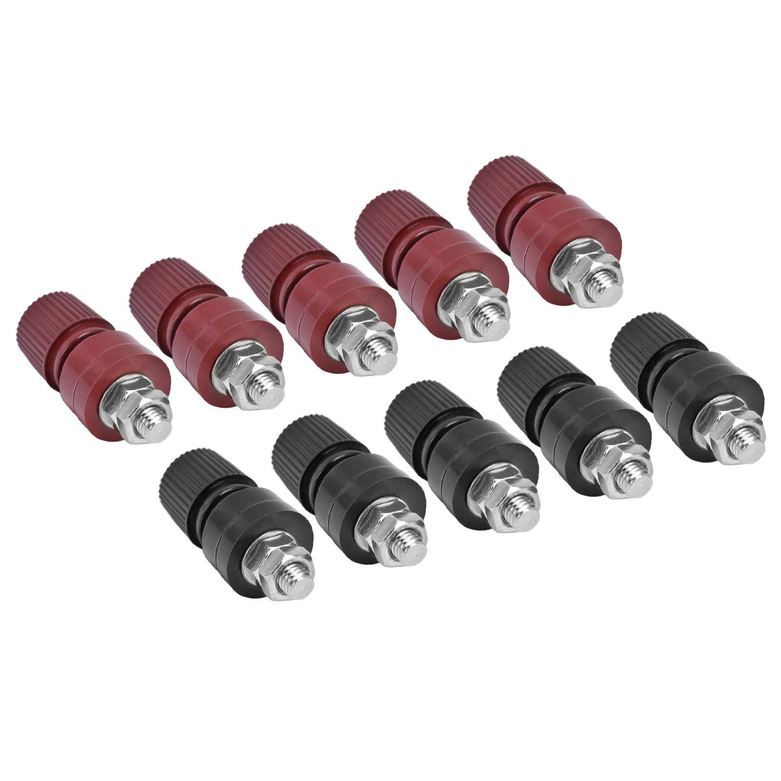 

5 Pairs Binding Post Grounding Brass Nickel Plated M6 Thread Welding Power Terminal 0V‑380V