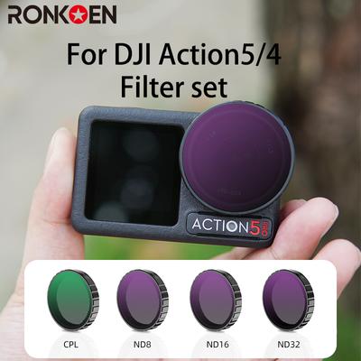 Filtro Ronkoen ND CPL para Accesorios de Cámara de Acción DJI OSMO Action4/5Pro Set de Lentes ND8 ND16 ND32 Marco de Aleación de Aluminio