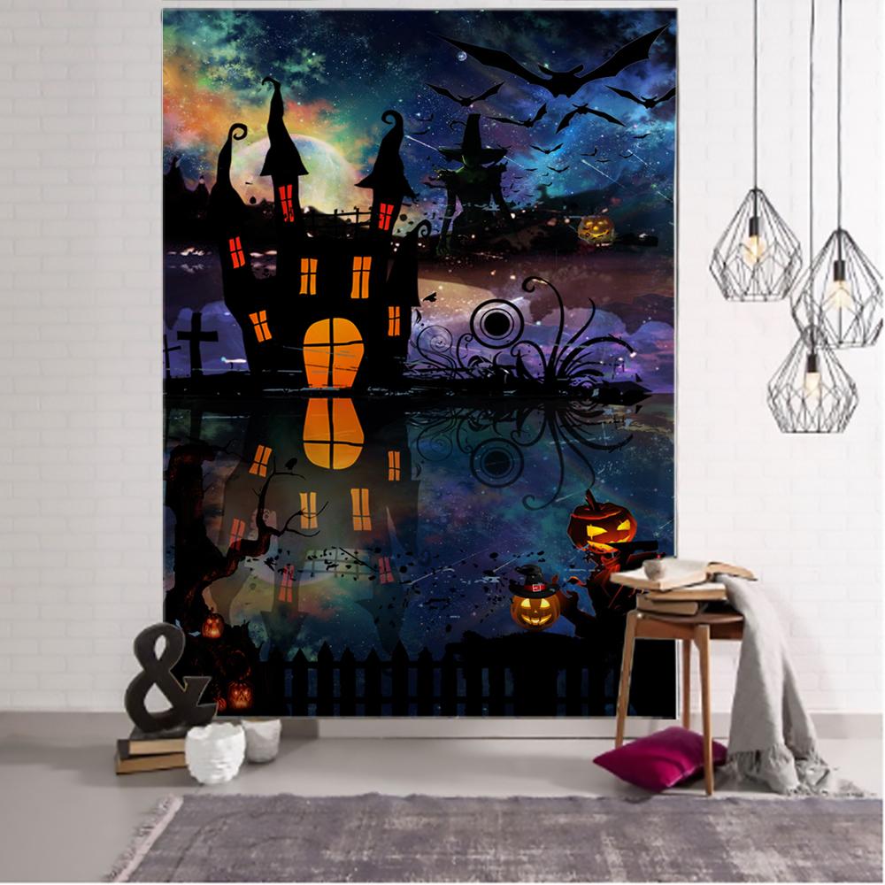 Гобелен с ведьмой и тыквой на Хэллоуин — фото 3