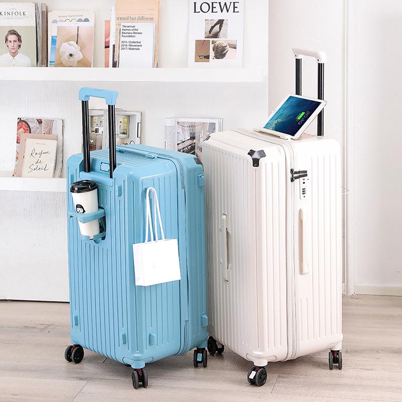 Premium 28-Inch Multi-Functional Women's Trolley Luggage with Brake Universal Wheels and Password Lock