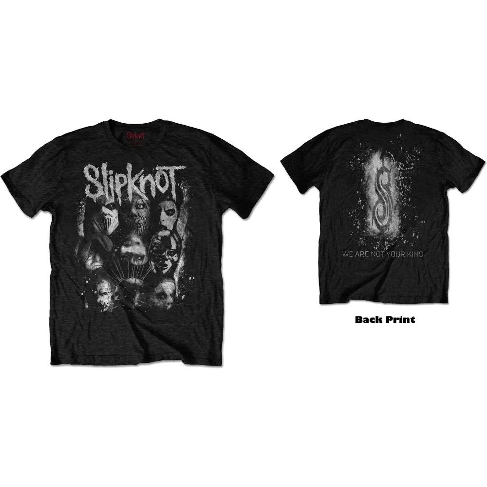 Slipknot Klassiska Bandmedlemmar Mask Vintage T-shirt, Unisex Nu-Metal Fan Streetwear T-shirt, 100% Bomull Avslappnad Kortärmad Topp