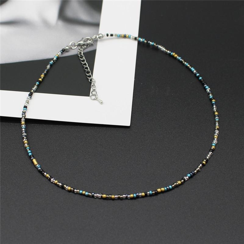 New Korean Sweet Colorful Chokers Collar Boho Seed Beaded Clavicle Necklaces for Women Girls Trendy Jewelry
