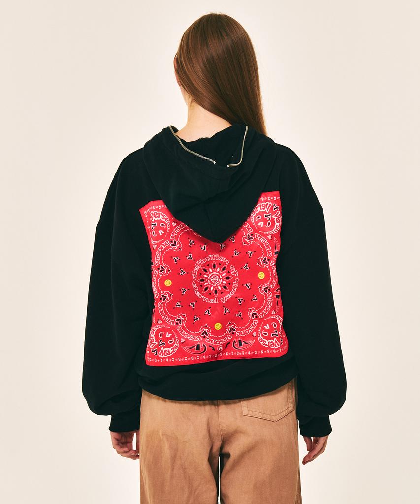 Verse One Paisley Logo Bandana Full Zip Hoodie Black/Red