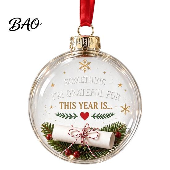 Festive Party Supplies for Christmas 3D Clear Ball Ornament, Holiday Message Keepsake, Acrylic Decorations Bedroom Windows Tree Hanging Decoration