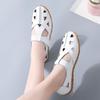Big Sandals Hollow Leather Women's Shoes Leather Sandals Non-slip Flat Casual Mother Shoes Tide