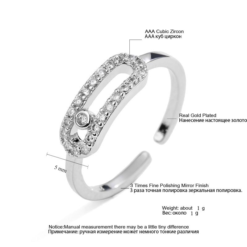 925 Sterling Silver Gothic Hollow Out Square Bridal Cubic Zirconia Open Rings for Women Fashion Student Unusual Jewelry
