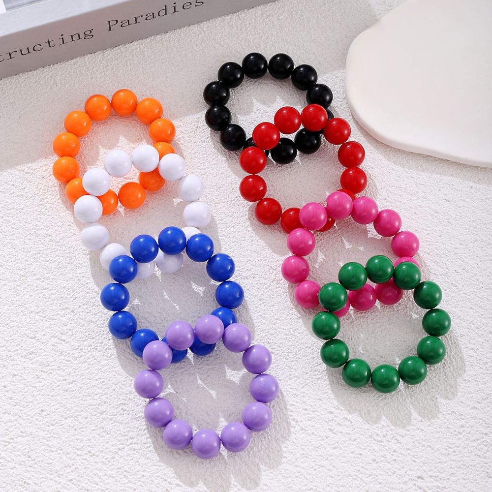 Round Big Bead Bracelet Plastic Stacked Bracelets Fashion Beaded Bracelet