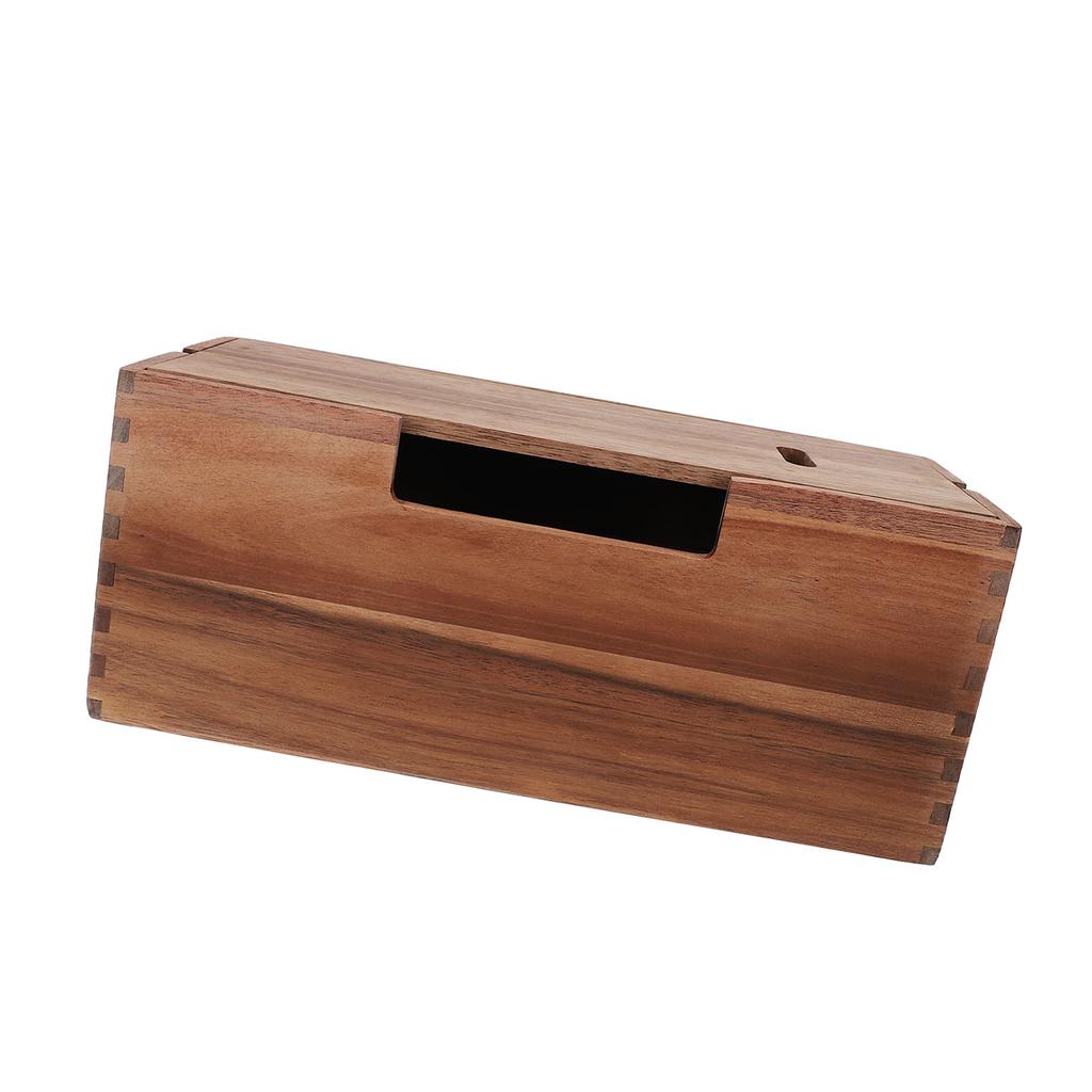 Wood Cable Management Box Wooden Cord Hider Organizer for Power Strip Electrical Hiding TV Wires Desk Floor Cables