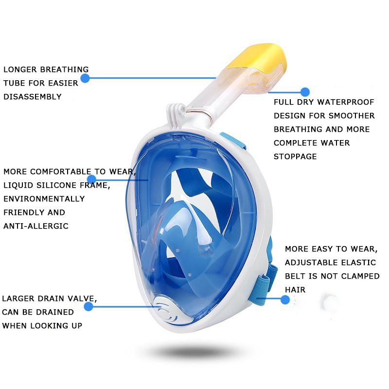 Mască de scufundare completă pentru scufundări Mască de scufundări anti-ceață pentru adulți Înot subacvatic Echipament de scufundări