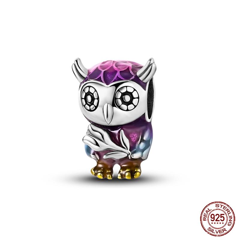 100% Copper Purple Color Series Chameleon Butterfly Balloon Charms Beads Fit Qikaola Original Bracelets Diy Jewelry