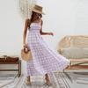 New Fashion Striped Suspender Waist Pendulum Bohemian Dress Women's Clothing
