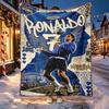 Cristiano Ronaldo Pattern Blanket for Home Decoration, Bed, Sofa, Car Travel, Camping, Suitable for All Seasons, Birthday Christmas Gift