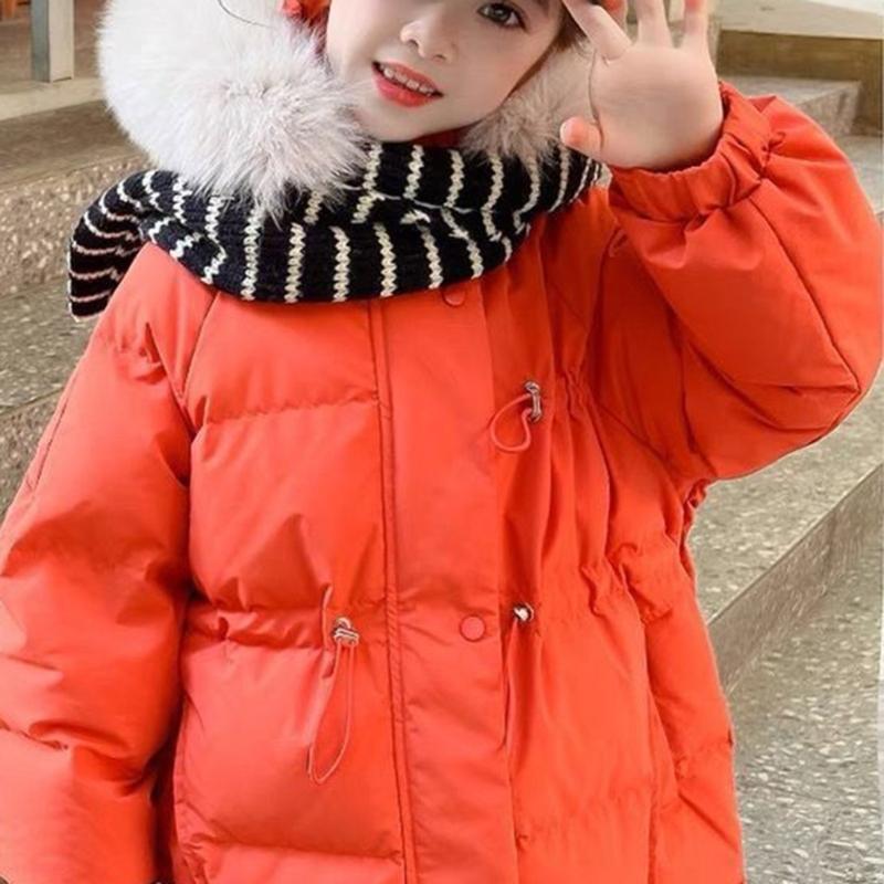 Children Neck Scarves with Stripe Pattern Warm Knitted Neckerchief Versatile for Children Fashionable Winter Accessories