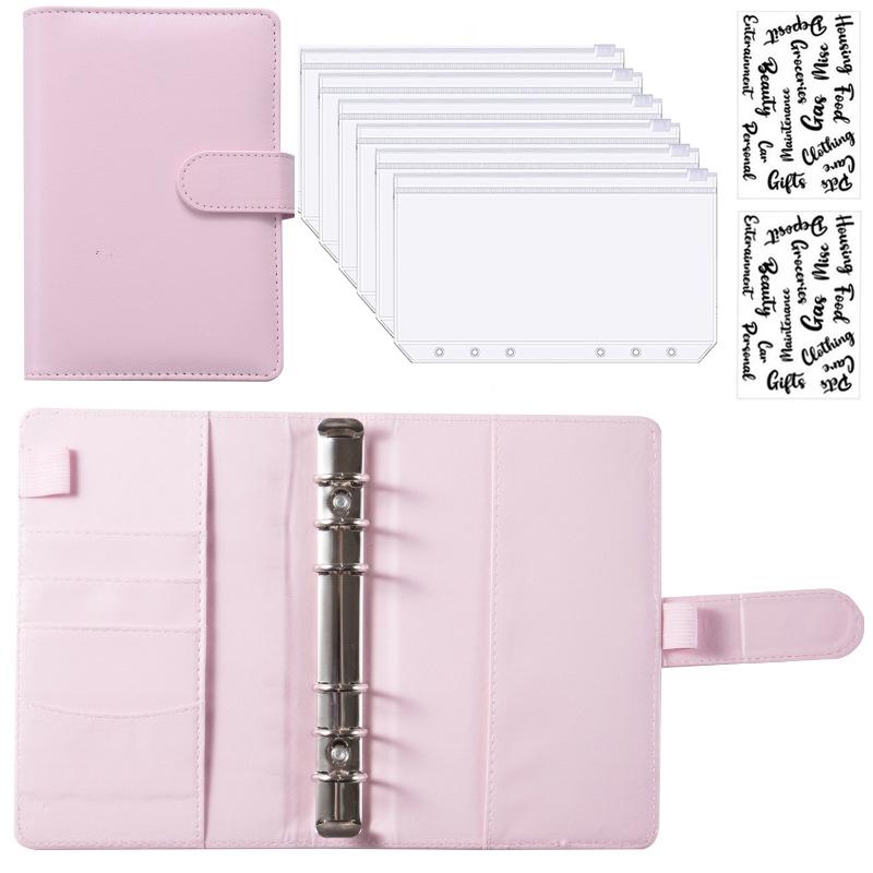 A6 PU Leather Budget Binder Notebook Cash Envelopes System Set,with Binder Pockets for Money Budget Saving Bill Organizer