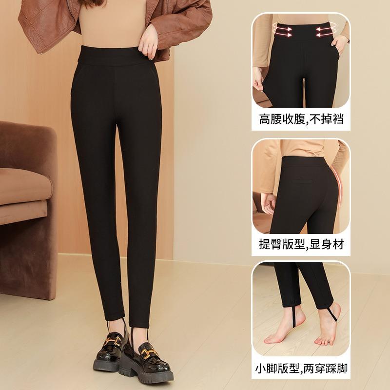 Camel Wool Cotton Pants Women's Winter Outer Wear Fleece Thickened Leggings High Waist Extra Thick Large Size Knee Pads Thermal Pants