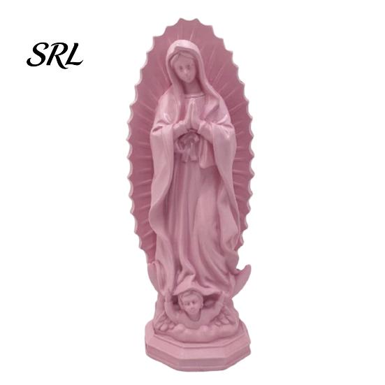 Handmade Retro Figurine Our Lady of Guadalupe Religious Statue, Virgin Mary Figurine, Resin Sculpture, Vintage Texture Sculpture Inspirational Art for