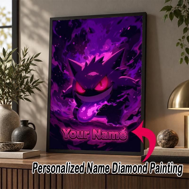 Personalized Gengar Diamond Art Custom Name 5D Diamond Painting Full Drill DIY Craft
