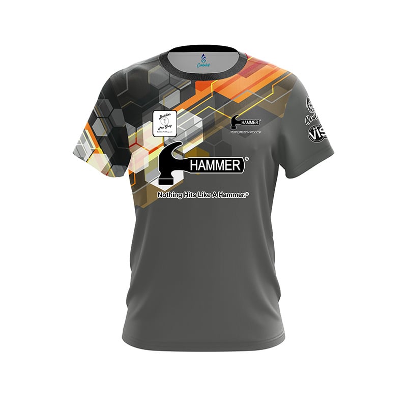 Neues Herren Hammer Eiswaffel-Kegel-Split-Print Bowling-Trikot Kurzarm Performance Sport-T-Shirt Fan Lässige Streetwear Oberteile