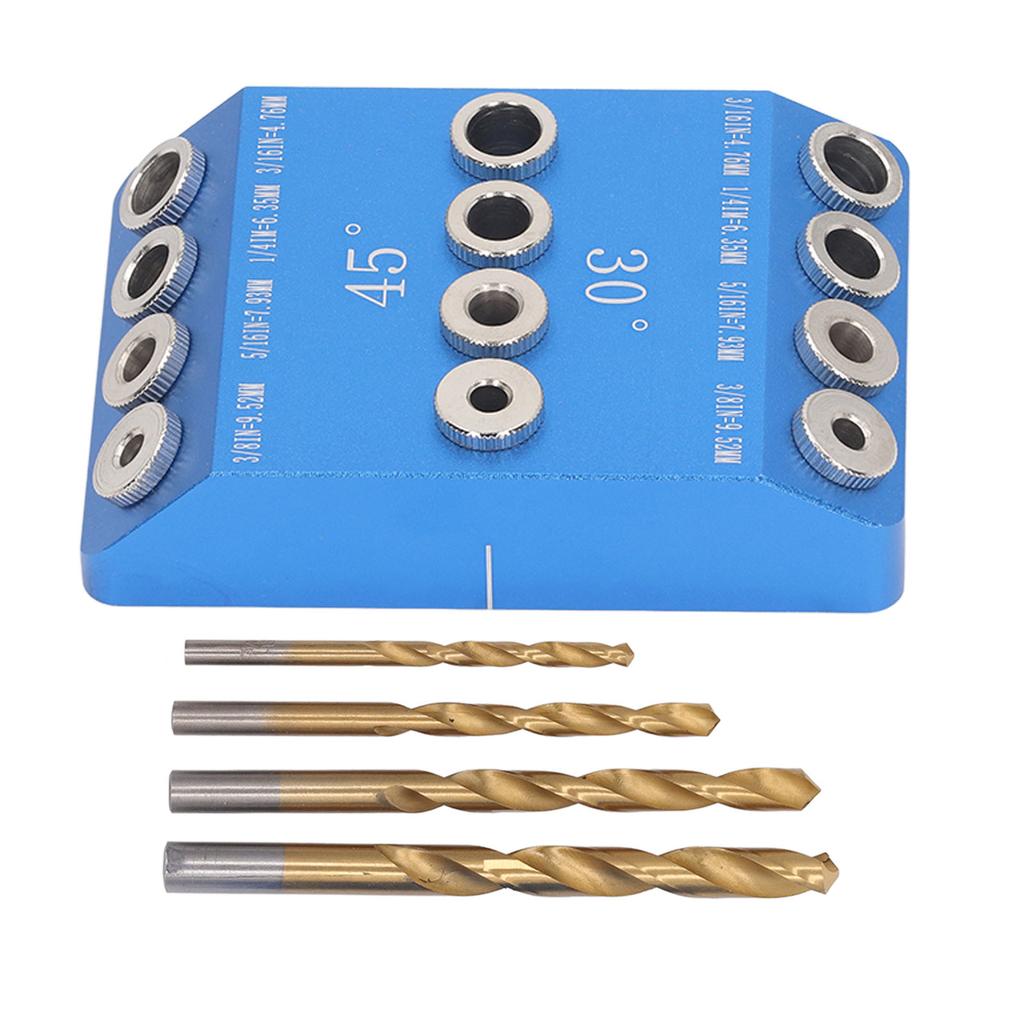 Drill Guide Jig 30 45 90 Degree Aluminum Alloy Angle Drill Jig for Woodworking Cutting