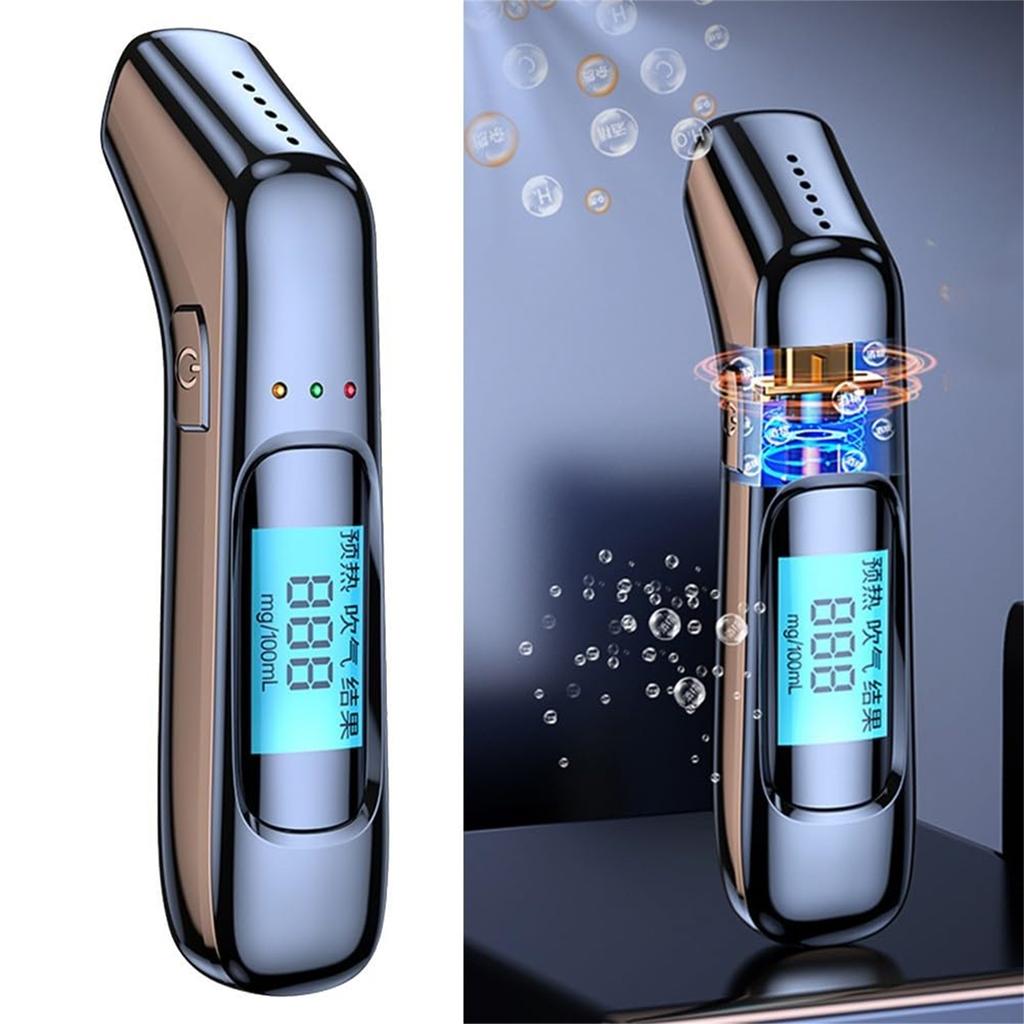 Tester With LED Digital Display, 0.000-0.199% BAC Breathalyzer For Quick Detection, Rechargeable Non-Contact  For Car Use, LCD Screen