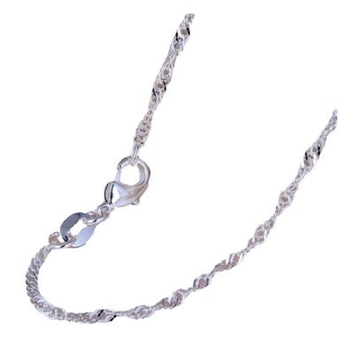 Chain Necklace for Women Girls Silver Water Wave Chain Necklace Trendy Jewelry