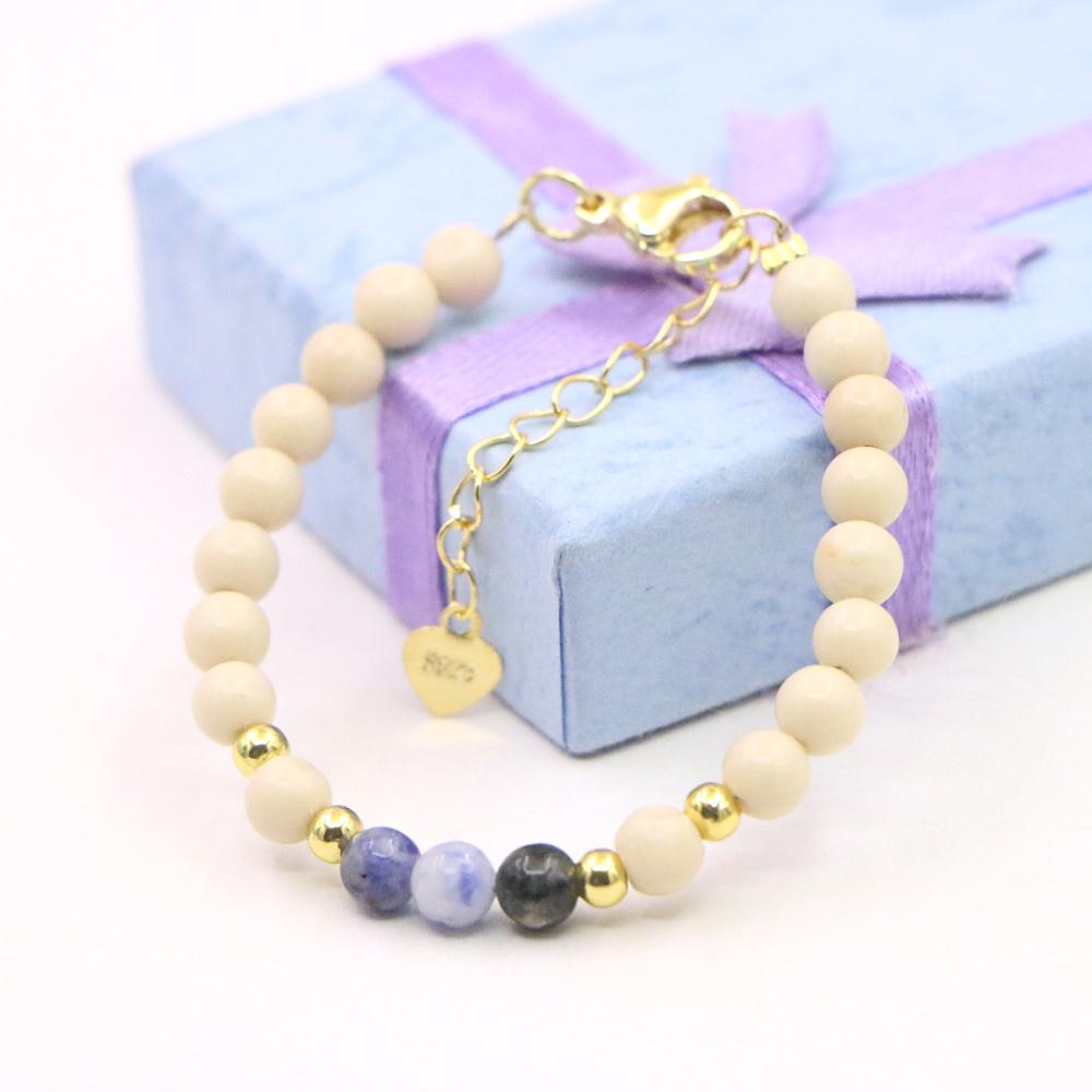 Charm Lovely Natural Stone Crystal Bracelet Baby Baptism Lobster Clasp Parts Yoga Christmas Wedding Girls Gift Jewelry Fashion