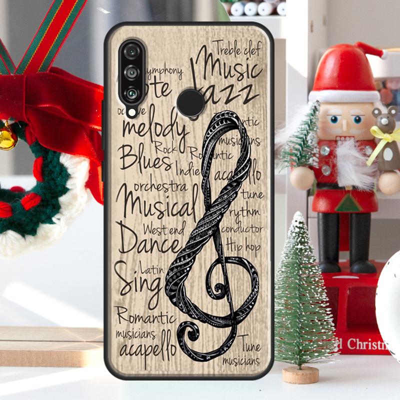 Music Note Musical Treble Clef For Huawei Nova 12i 11i 8i 12s Y73 Y72 Y61 Y91 Y90 Y70 Y60 9 10 SE P60 Pro P30 P40 Lite Case